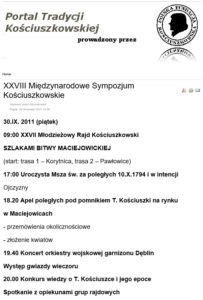 Zrzut ekranu ze strony internetowej sympozjum